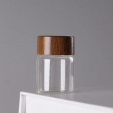 工厂直销 30ml 玻璃瓶 木纹盖 密封食品瓶 韩国调料瓶 咖啡豆瓶
