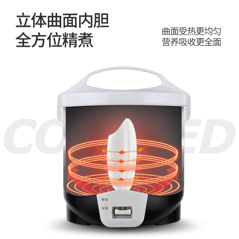 Cross-border distribution car rice cooker 24V suitable black and white simple electric pot self-driving tour mini hot pot