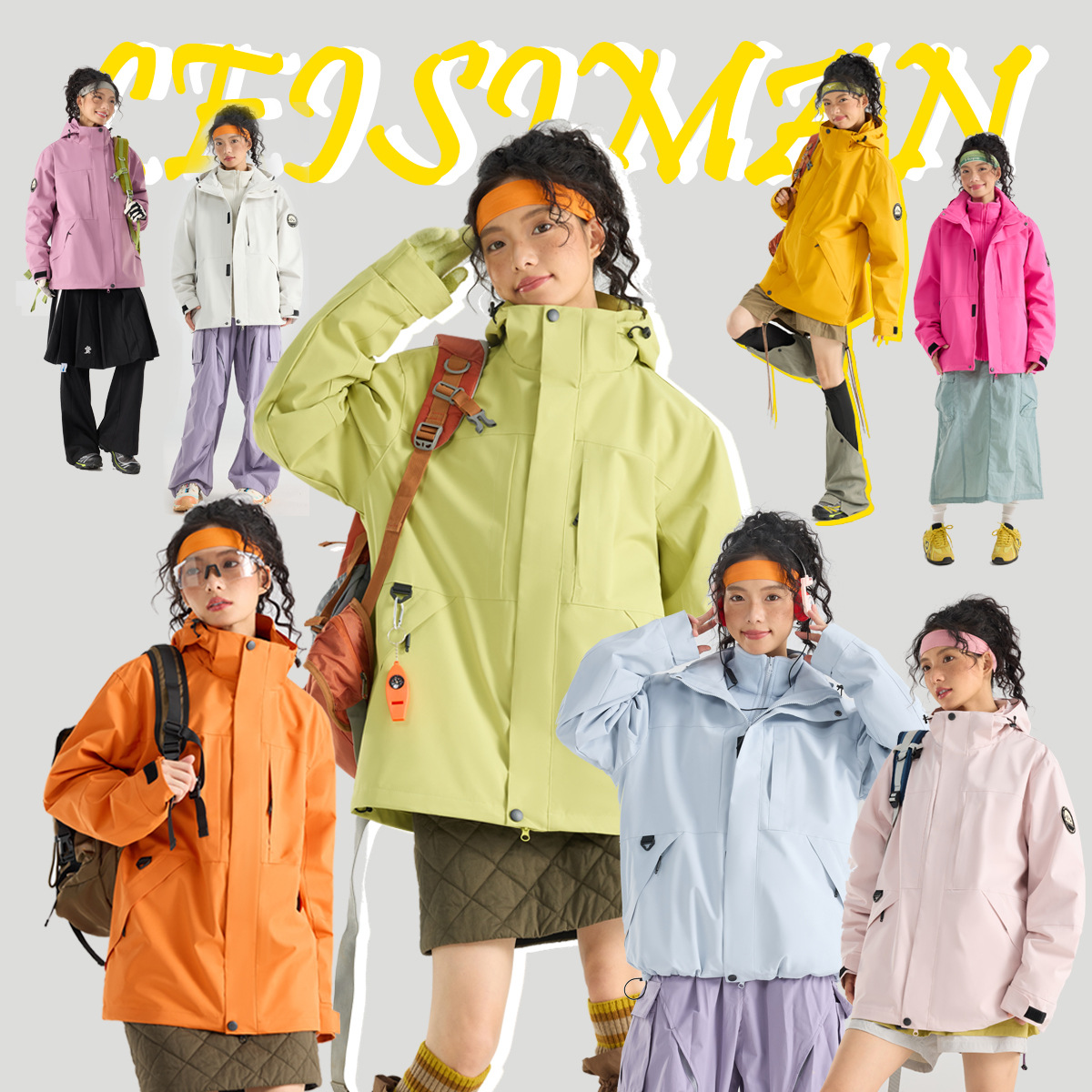 Windproof and Waterproof Three-In-One Jacket for Autumn and Winter, Outdoor Cotton Jacket, Fashionable Couple Hiking Coat