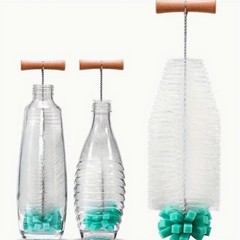 气泡水瓶刷苏打水玻璃瓶刷杯刷白色木柄杯刷玻璃杯清洗刷耐磨毛刷