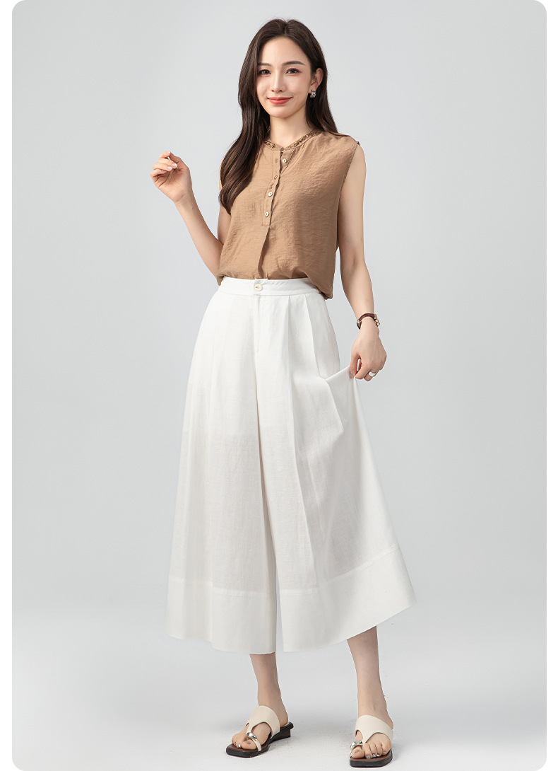 Quần culottes nữ ống rộng dáng dài chất liệu lyocell pha linen thoáng mát — B5-03=giá trị thông số Ki, (cài 3) chi tiết 26