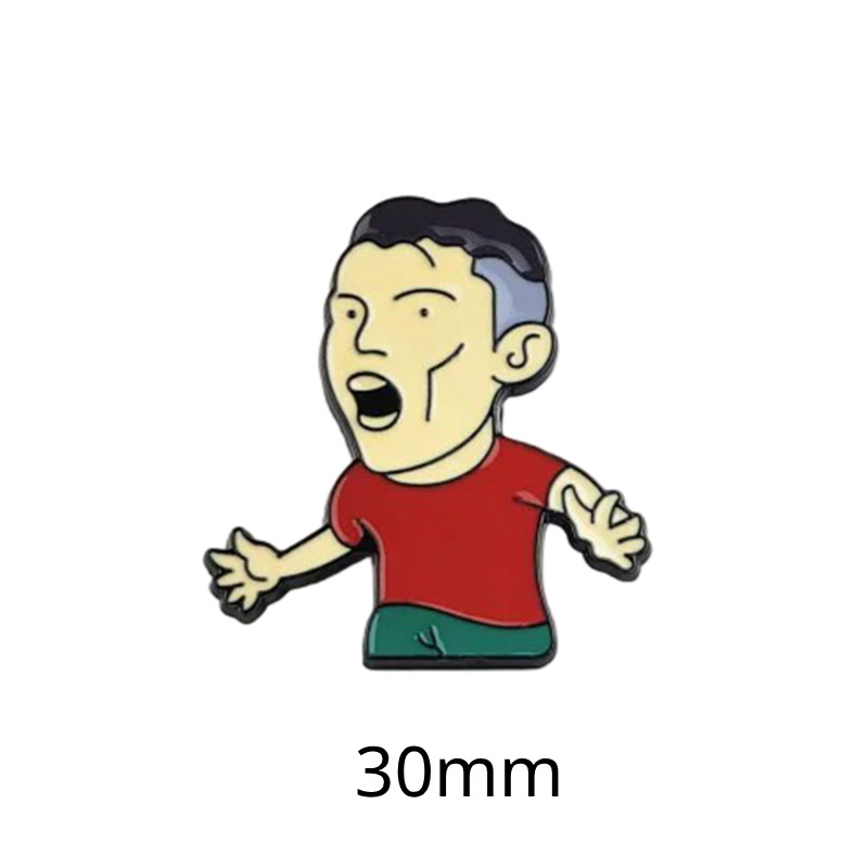 Fabricante personalizado Champions League World Cup Football Super Star Metal Insignia Imagen de dibujos animados Etiqueta del teléfono móvil Insignia Regalo