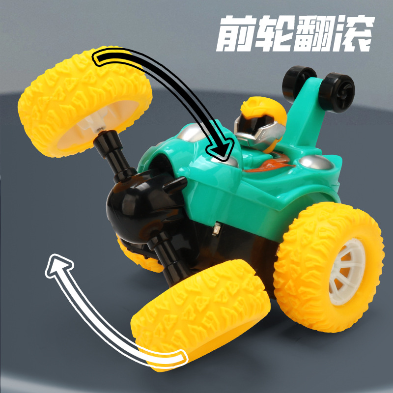 Transfronterizos niños 2.4G cuatro vías control remoto carro de volcado luces cool rodando truco coche de control remoto muchacho al por mayor