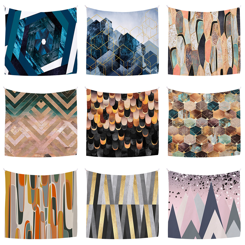 跨境挂毯制定 抽象几何风格 卧室墙面装饰挂布 家居背景墙装饰布