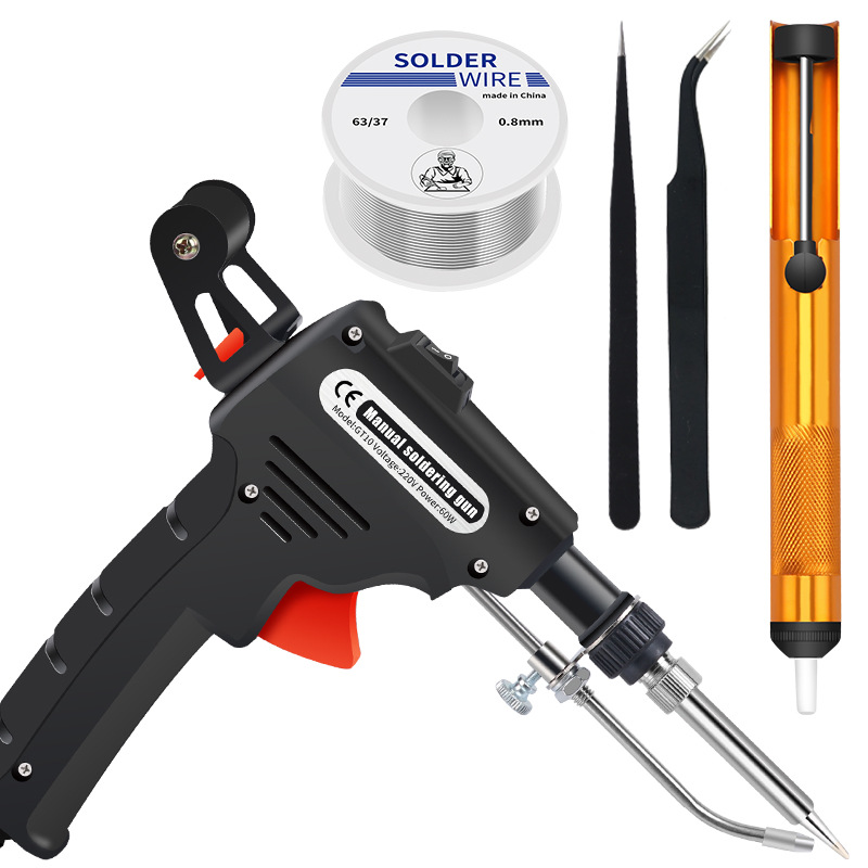 Suministro transfronterizo de mano tipo de calefacción externa calefacción interna pistola de soldadura eléctrica traje de hierro de soldadura manual de alimentación de estaño soldador 60W
