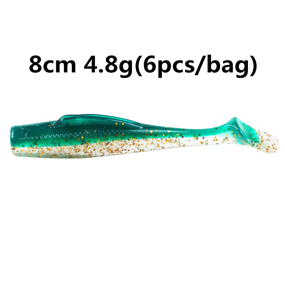 TPR cebo suave T cola flotante Luya gusano suave 6 pack MAN6cm8cm 10cm MinnowZ zman cebo suave