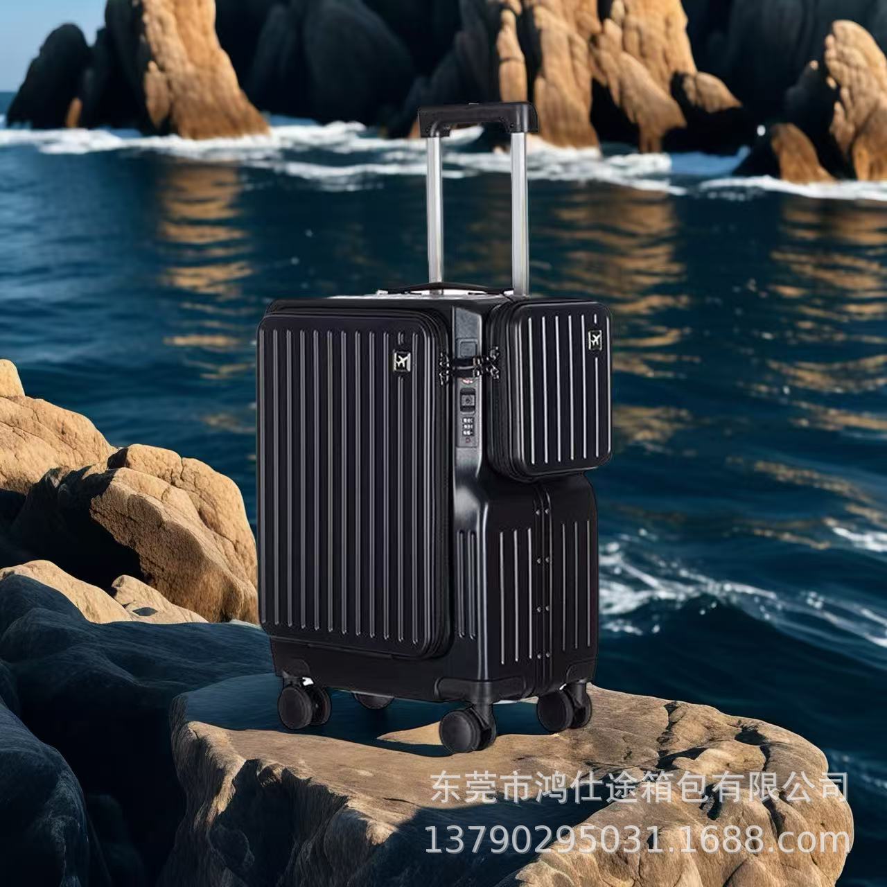 Nuevo maleta de negocios multifuncional material PC TSA bloqueo barra de tracción impermeable 20 pulgadas maleta de embarque