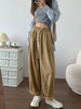 Khaki Overalls Paige Show thin solar system Easy Carrot pants spring and autumn leisure time Straight Wide leg pants