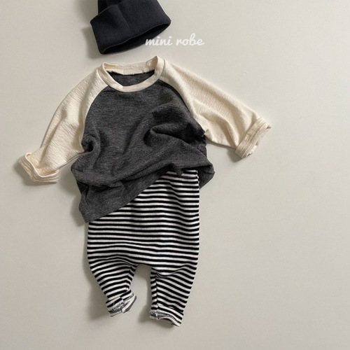 ins Korean style baby striped large PP leggings for spring and autumn male and female babies loose double-level striped pants that can be worn outside