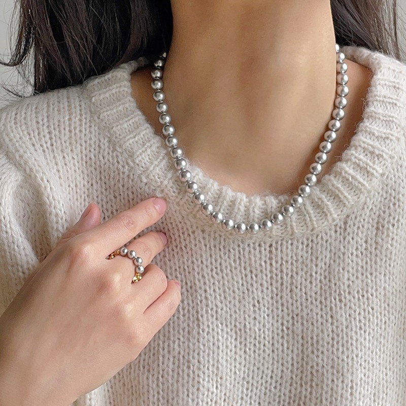13g Weight Necklace Classification Artificial Pearls Chain Material 1 Piece Quantity Holiday, Daily Occasion 304 Stainless Steel, Artificial Pearl Material Geometric Pattern Women's Gender Beaded Design Elegant, Simple Style Style Elegant Simple Style Geometric 304 Stainless Steel Artificial Pearl Wholesale Necklace 6