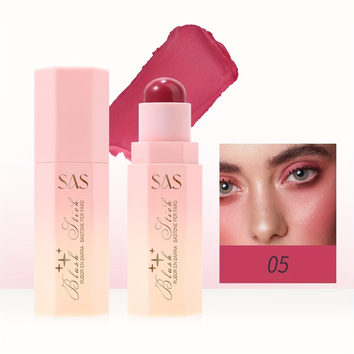 USHAS Europa y los Estados Unidos en el punto transfronterizo barra de blush carmine portátil multipropósito blush mate efecto de maquillaje SAC017