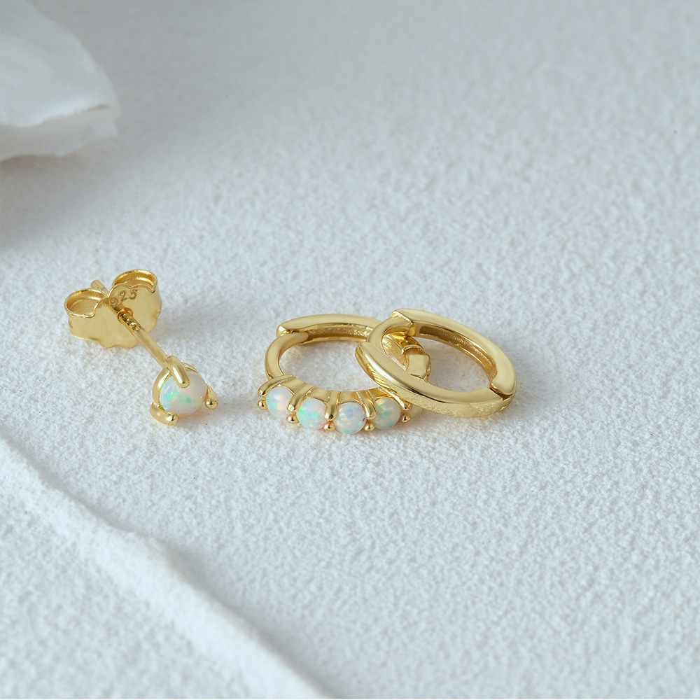 4g Weight Zircon Inlay Material Earrings Classification 3 Pieces Set Quantity Daily Occasion 925 Sterling Silver Material Geometric Pattern Women's Gender Plating, Inlay Design Simple Style Style 3 Pieces Set 925 Sterling Silver Zircon Geometric Earrings 53