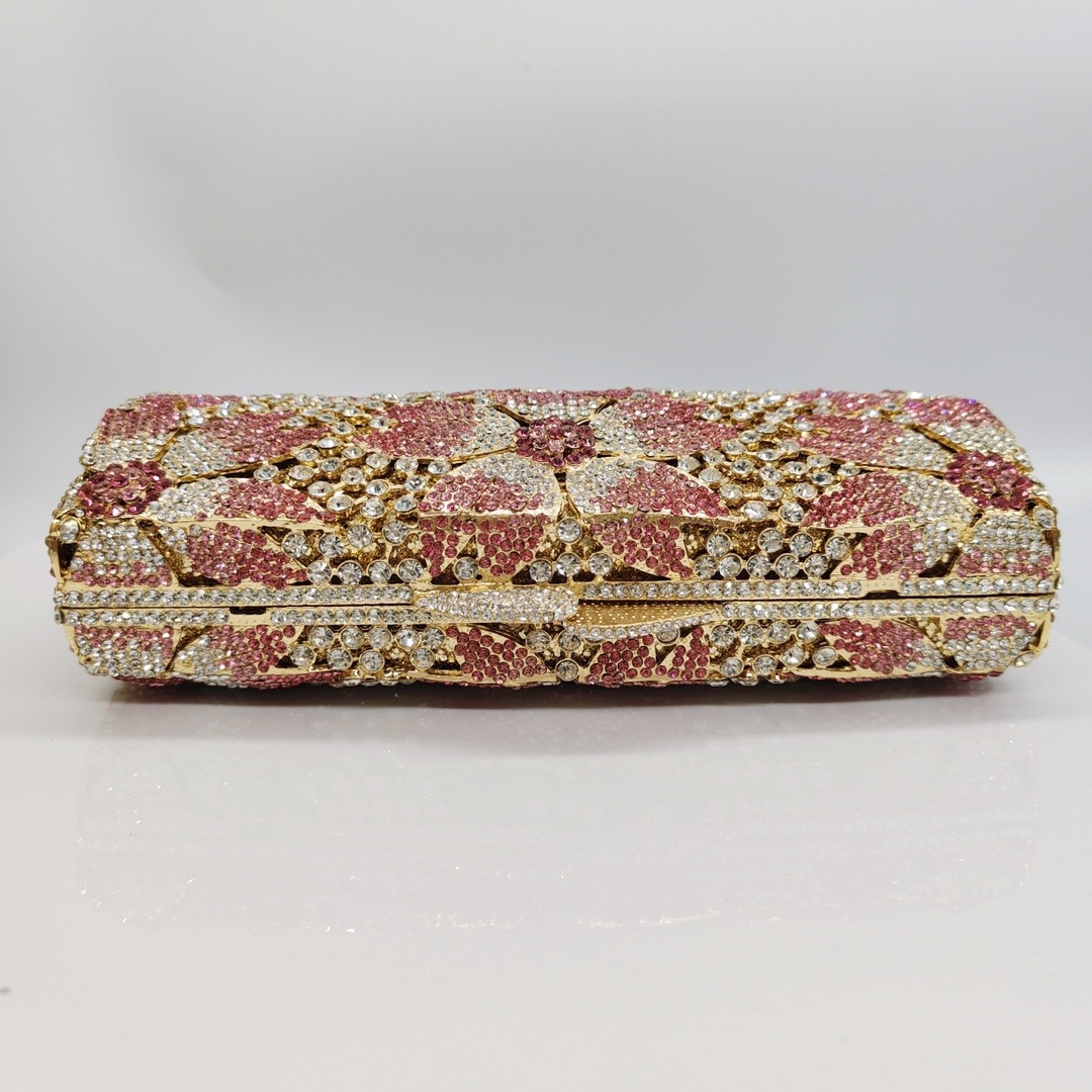 Nuevo bolso de cerezo con diamantes, bolso de diamantes, bolso de mujer, bolsa de embrague, papel duro tejido