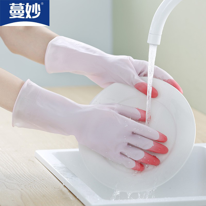 Guantes de limpieza del hogar lavaplatos y lavado de vegetales duradera impermeable lavado femenino tazón Limpieza de goma guantes de cuero al por mayor
