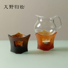 入野归松琥珀色古法琉璃温茶炉创意高级手工温茶器暖茶炉功夫茶具
