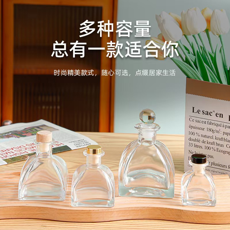 Botella de fragancia de 100ml botella de tapones de madera de 50ml botella de fragancia de decoración doméstica de interiores botella de fragancia