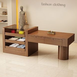 Sjn Clothing Store Island Cabinet Flow Table Internet Celebrity Women's Clothing Store Jewelry Display Cabinet Shoe Cabinet Retro Display Table Side Cabinet