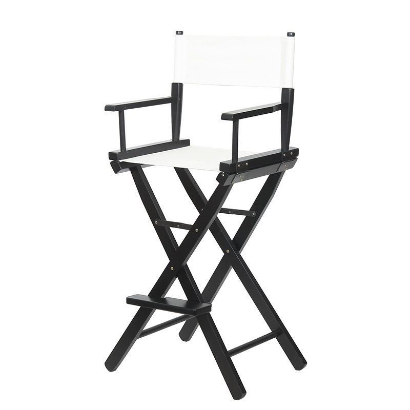 Sillas plegables de madera sólida sillas de maquillaje de pies altos sillas de bar sillas portátiles sillas de lona plegables