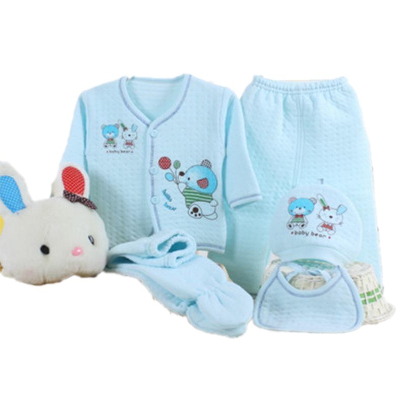 Nuevo conjunto de cinco piezas de ropa interior de algodón para bebé, ropa cálida para 0-3 meses, conjunto de 5 piezas, ropa de bebé al por mayor.