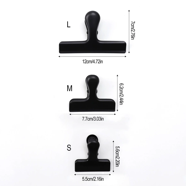 Black 3-piece clip set (mirror finish)