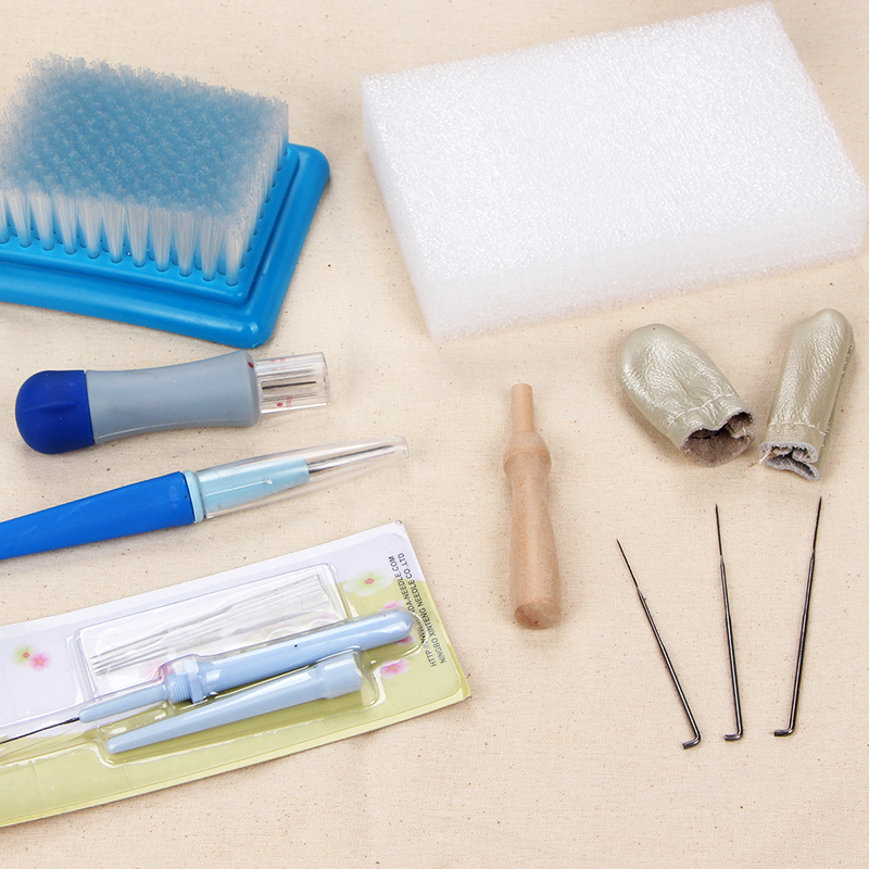 (2개) POKE 바늘 멀티 헤드 작업대 소재 가방 양모는 자수 POKE 음악 바닥 브러시 테이블 폼 패드 젖은 그물 도구 세트