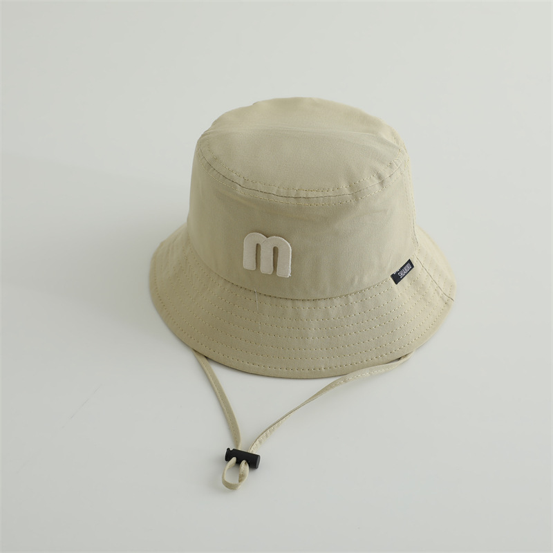 Sombreros infantiles de primavera y otoño de letras m bebés pescadores niños pequeños lindos niños niñas tirar de la torreta gorra sombrero sombrero sombrero sombrero