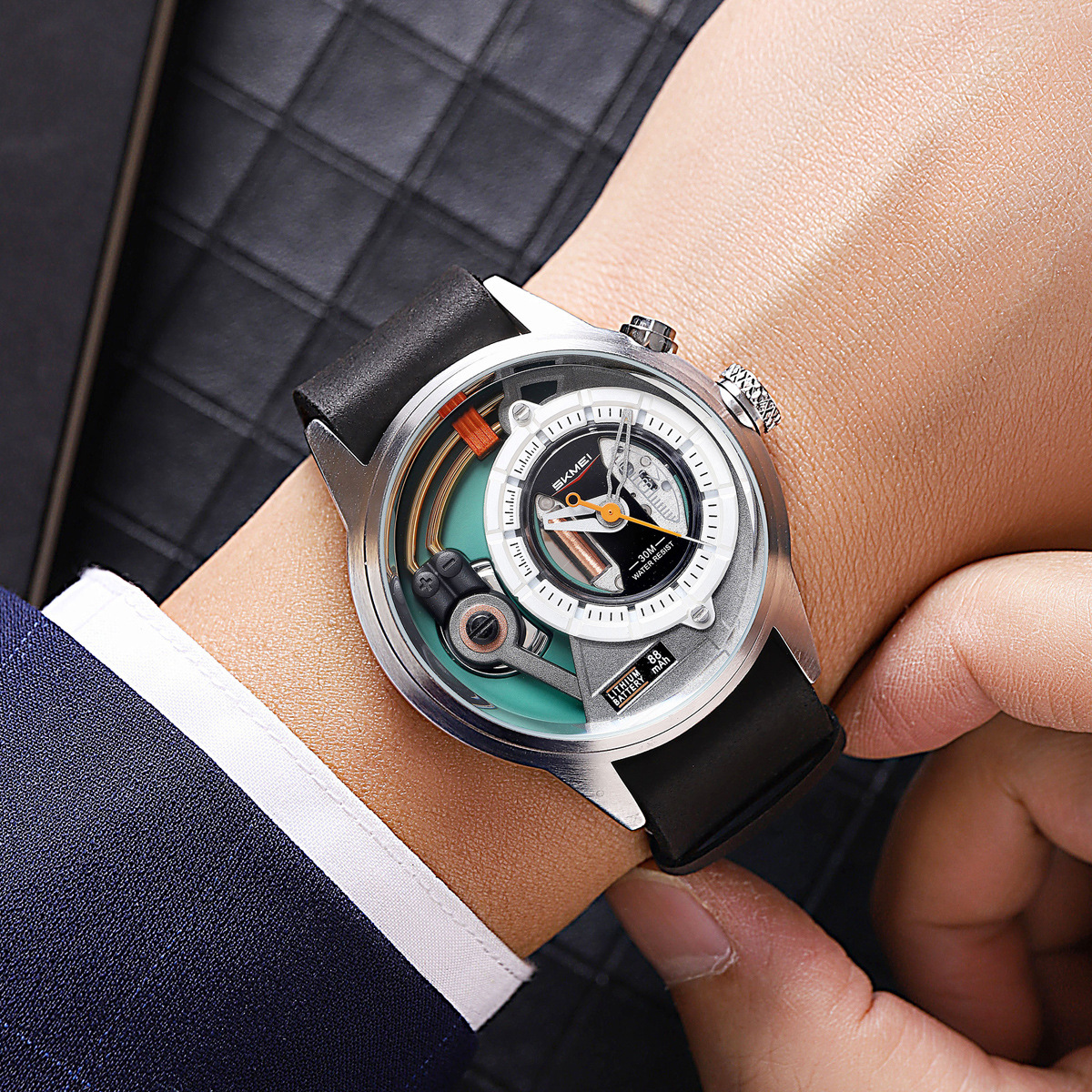 Momento Meisabo Punk viento mecánico relojes de cuarzo transfronterizos hombres retro cinturón nocturna relojes impermeables mayoristas