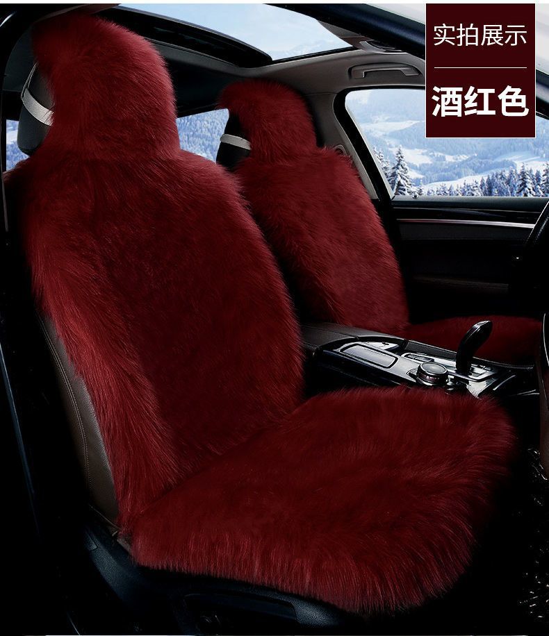 Cross-border imitation wool car seat cushion autumn and winter front row single seat plush single-piece cushion seat cover supplies factory