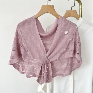 Air-conditioned room small shawl women's summer thin spring and autumn small shoulder-length fashion western style shoulder neck warm matching skirt