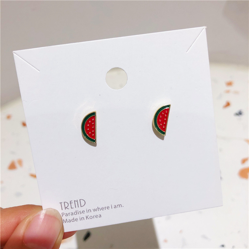 1 Pair Sweet Heart Shape Pineapple French Fries Enamel Plating Alloy Ear Studs display picture 6