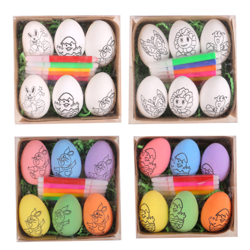 Ostern DIY handbemalte Eier Cartoon Haseneier handgemachte Geschenke für Kinder im Großhandel_voghion.com