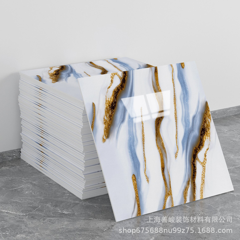 跨境出口批发30*30cm 仿瓷砖大理石纹自粘墙壁纸护墙板铝塑板贴纸|undefined