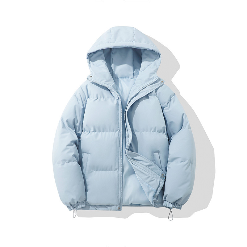 メンズ綿服2025冬新作ゆったりフード付き無地厚手保温カップル用パンコート綿服|undefined