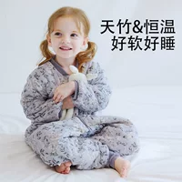 Зимний новый стиль для младенцев и малышей, стеганый зимний антибактериальный и теплый спальный мешок с постоянной температурой из бамбукового хлопка и марли