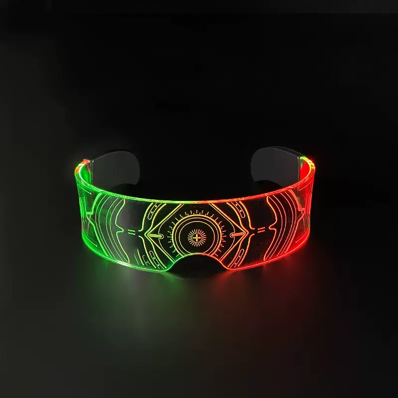 朋克未来科技感LED发光眼镜太空星际眼镜蹦迪派对男女拍照镜儿童