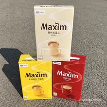 韩国黄麦馨提神maxim原味摩卡黄红白金盒三合一条装咖啡速溶液粉