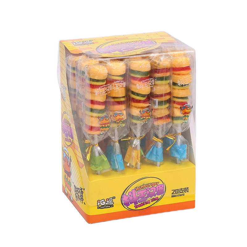 橡皮抖王汉堡串软糖小时候儿童怀旧网红小零食卡通糖果小卖部批发