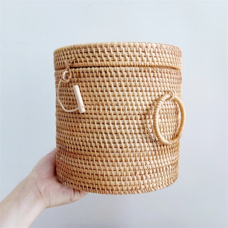 复古中式手工藤编茶叶盒　多种款式　精细越南进口秋藤编篮