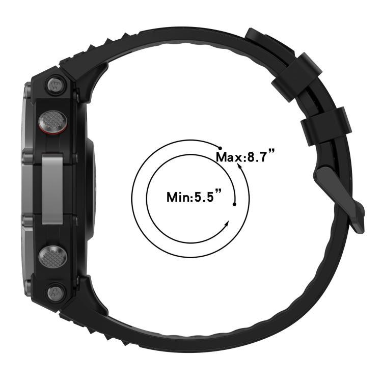 Correa de silicona de color sólido para Amazfit T-Rex 3 Huami reloj deportivo al aire libre correa de hebilla negra