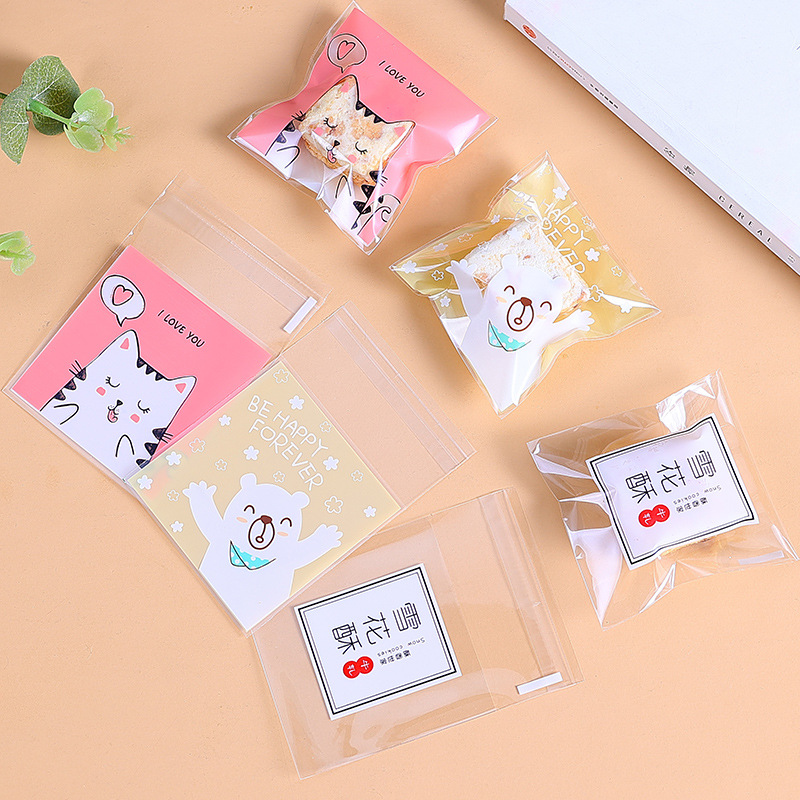 Navidad auto-Sellado bolsa pegajosa copo de nieve bolsa de embalaje crujiente máquina de sellado bolsa Año Nuevo leche azufaifo Galleta de vaca papel de embalaje azúcar