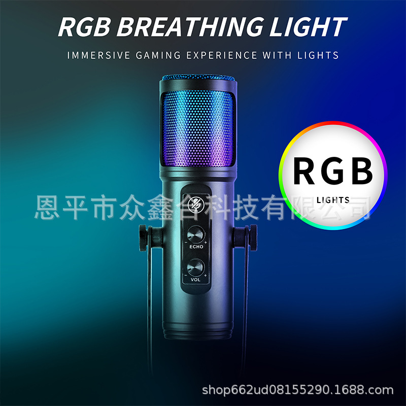RGB 마이크 캔틸레버 브래킷 세트 RGB 게임 전자 스포츠 라이브 컴퓨터 휴대 전화 커패시터 마이 ZX776