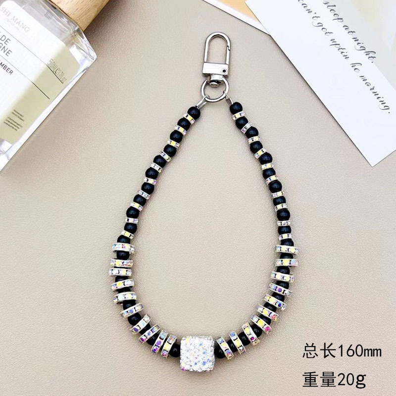 [블랙 도어 버클] 풀 다이아몬드 스퀘어 라인스톤 비즈 팔찌