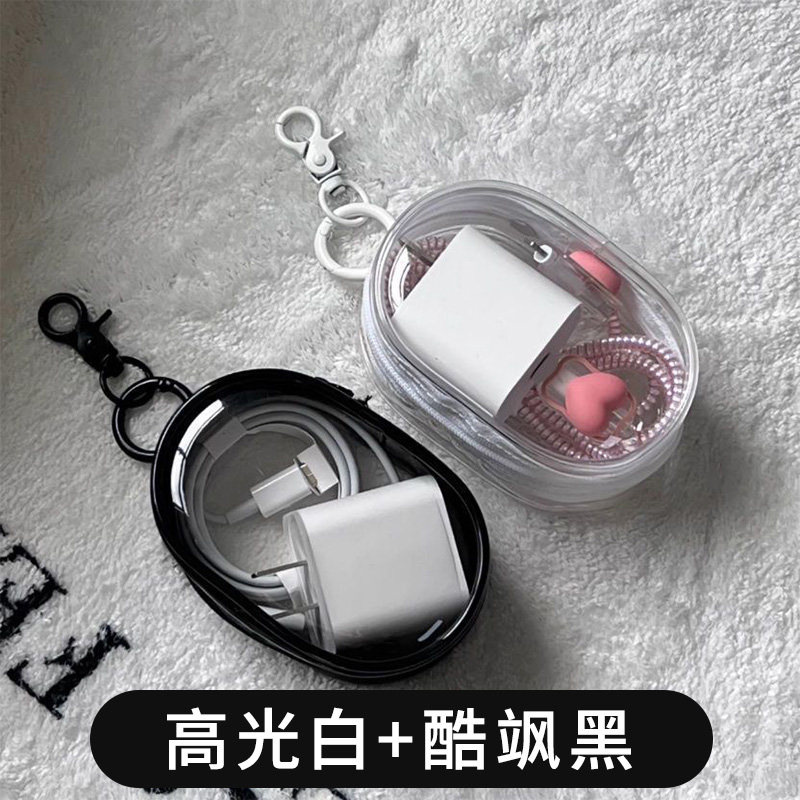 Transparente Datenkabel Aufbewahrungstasche, kleine staubdichte handgefertigte Baby-Display-Tasche, tragbare Tasche, Kopfhörer Aufbewahrungsbox, Organizer-Tasche