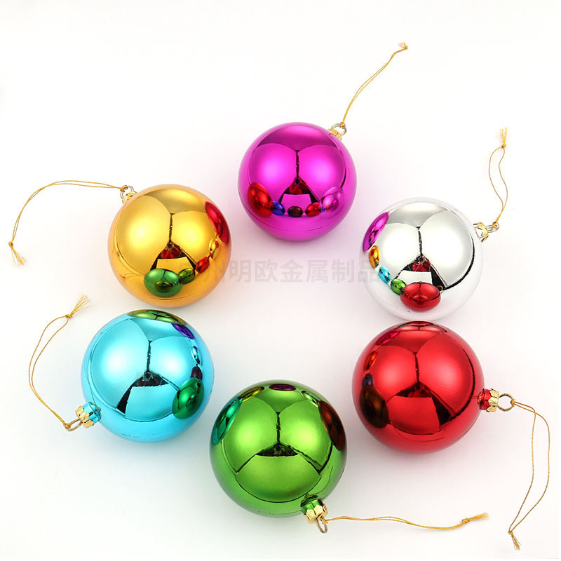 現物クロスボーダー熱転写空白6/8cm円形メッキプラスチッククリスマスボールセットペンダントクリスマスツリーペンダント|undefined