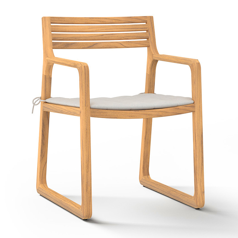 Mesa y sillas de madera maciza al aire libre patio jardín villa hotel tabla de roca mesa de comedor al aire libre muebles de teca impermeables anticorrosivos