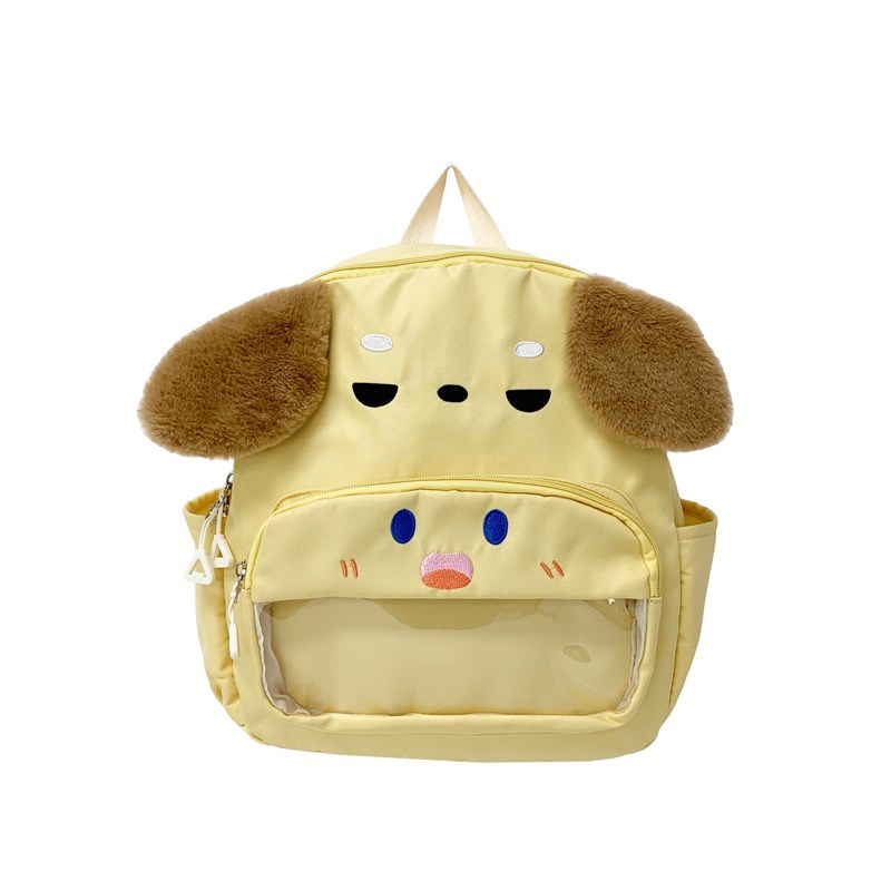 Jardín de infantes bebé mochila pequeña caricatura lindo cachorro mochila para niños y niñas nueva ventana transparente mochila para niños