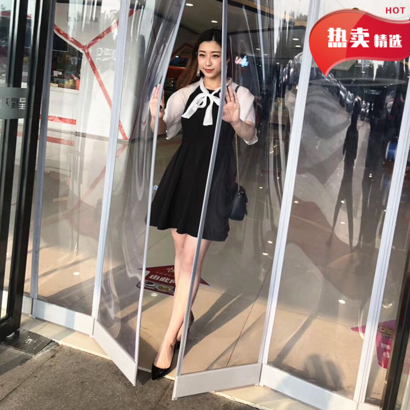 Keep warm windproof magnetic transparent curtain PVC