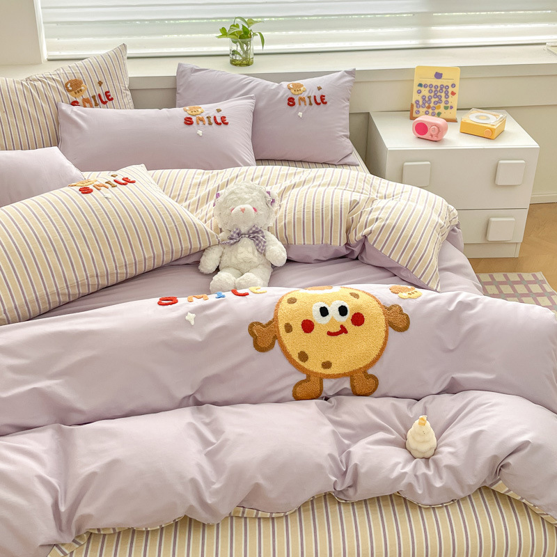 Inswind algodón cama de cuatro piezas set2025 nuevo algodón colcha cubierta sábanas de tres piezas set de cama de cama de cama