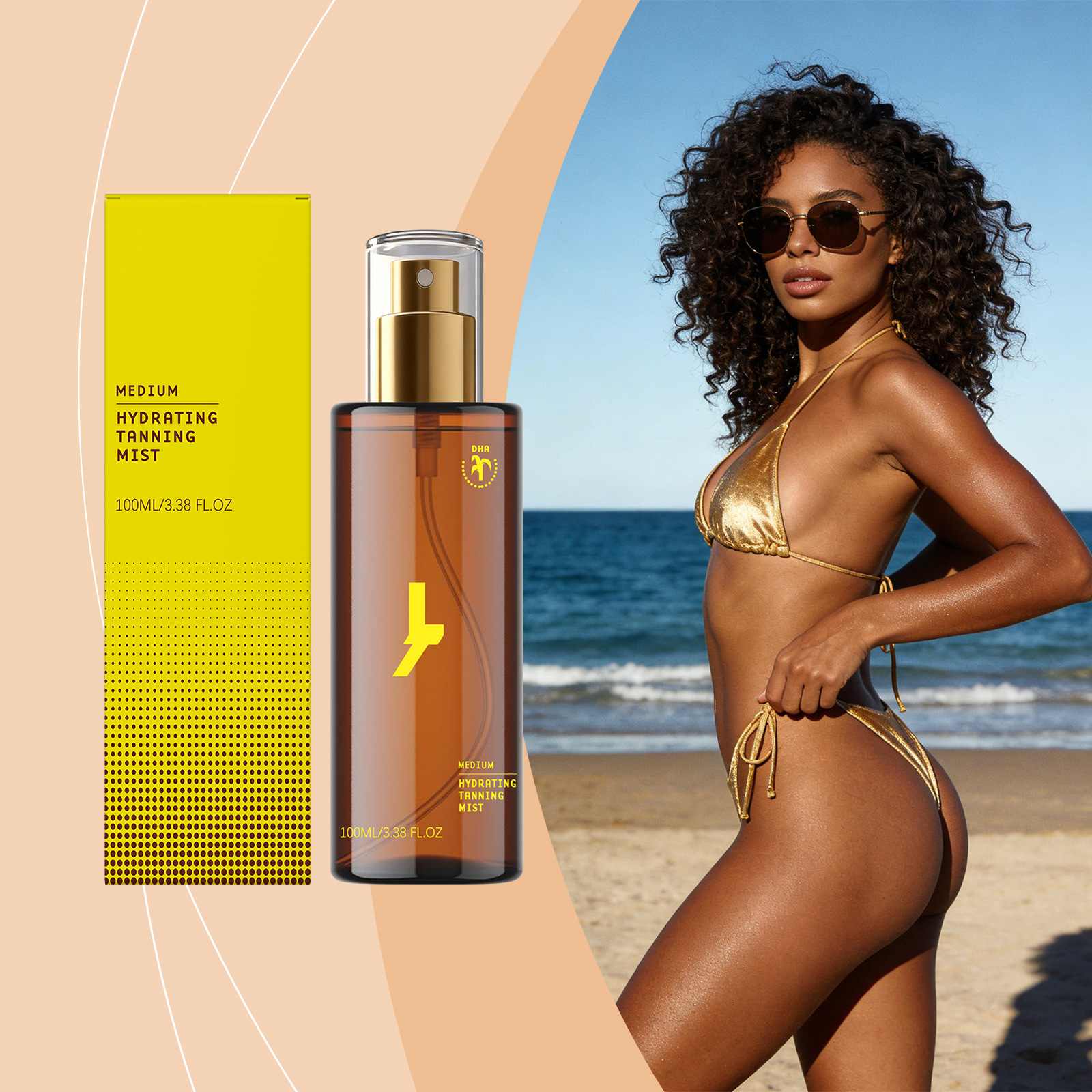 Moisturizing and Darkening Spray for Summer Outdoor Use, Nourishing and Creating a Healthy, Glowing Complexion, Water-Locking Body Care Spray