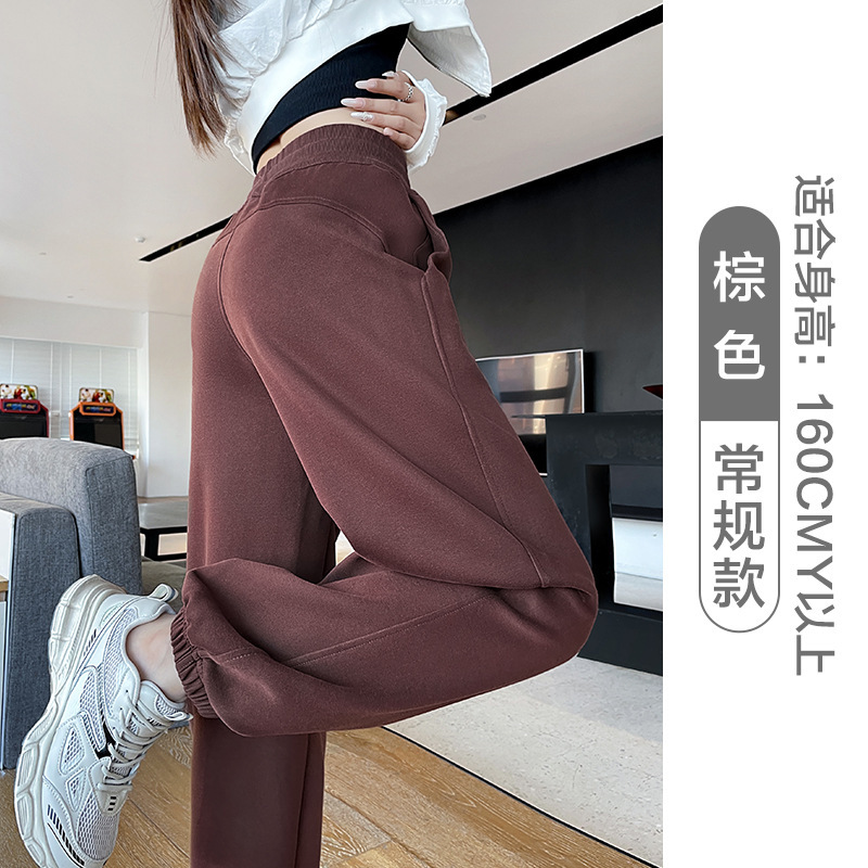 运动裤女春秋季薄款2025新款小个子黑色宽松显瘦休闲束脚灯笼卫裤|undefined